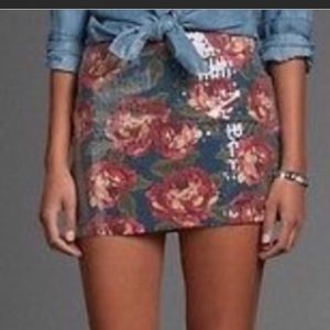 Abercrombie & Fitch Skirt Floral Sequin Navy